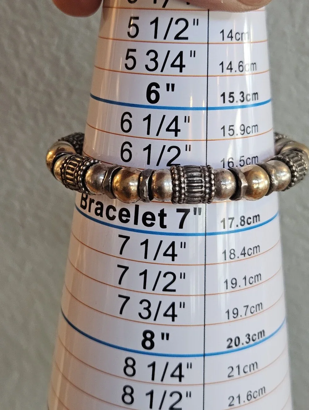 Vintage Silpada Sterling Silver & 14k Gold Beaded Toggle Bracelet 6.75